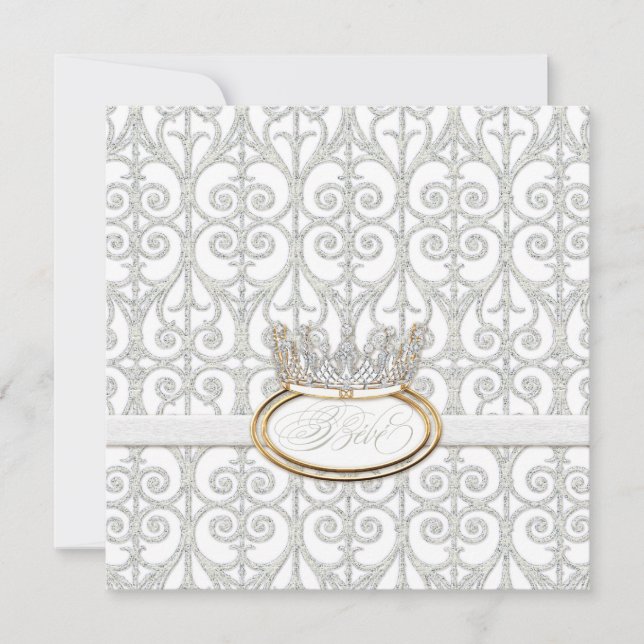 Bébé Princess Krona Baby Shower-inbjudan Inbjudningar (Framsida)