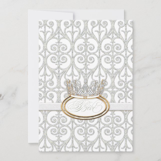 Bébé Princess Krona Baby Shower-inbjudan Inbjudningar (Framsida)