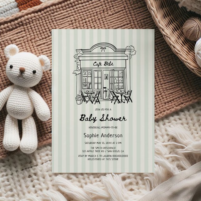 Bebe Sage Rand Baby Shower Inbjudningar (Skapare uppladdad)