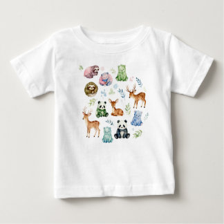 Bébés animaux mignons aquarelle t shirt