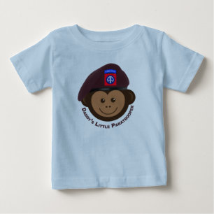 Bebis apa “Pappas lilla fallskärmsjägare” T Shirt