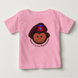 Bebis apa “Pappas lilla fallskärmsjägare” T Shirt