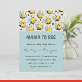 Bebis-barnvakt-inbjudningar Mama till bi Humla Inbjudningar