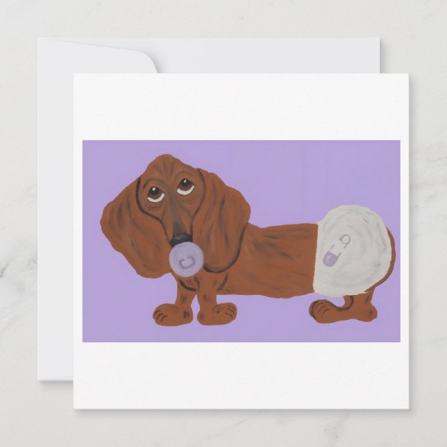 Bebis Dachshund Kort (Framsida)