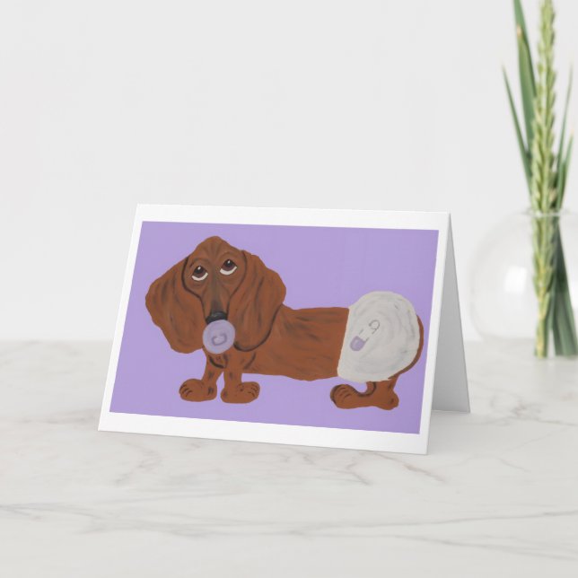Bebis Dachshund Kort (Framsida)