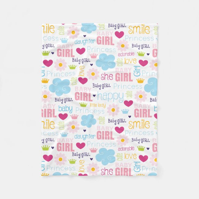 Bebis Flicka Fleecefilt (Framsidan)