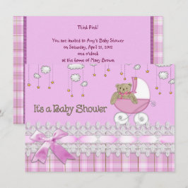 Bebis-flicka shower inbjudningar