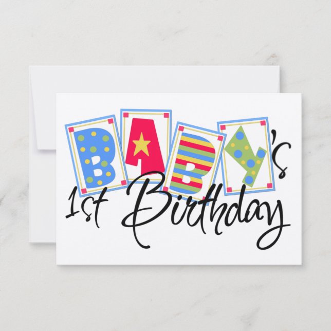 Bebis första födelsedagsinbjudan inbjudningar (Framsida)