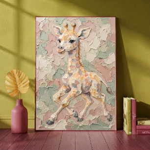 Bebis Giraff Pastell Nurseries Konsttryck Poster