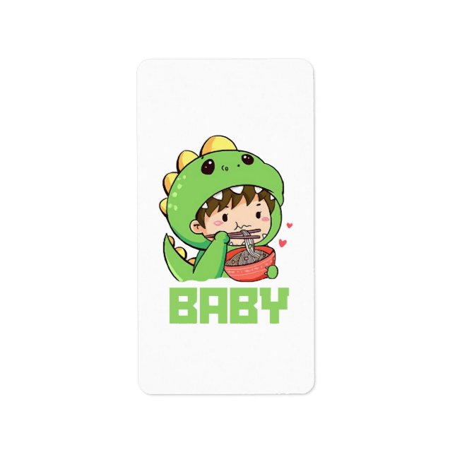 bebis godzilla adressetikett (Framsidan)