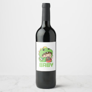 bebis godzilla vinflaska etikett