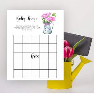 Bebis i blom! Baby shower bingo spel