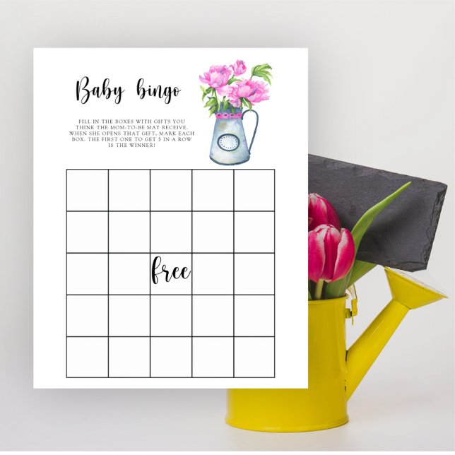 Bebis i blom! Baby shower bingo spel (Skapare uppladdad)