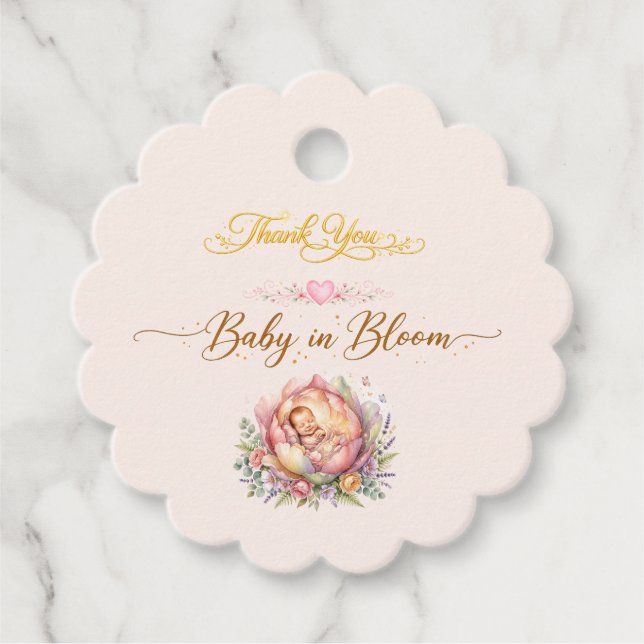 bebis i blomning gåvor etiketter (Framsida)