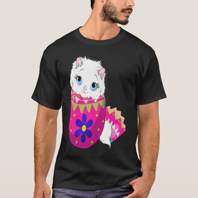 Bebis Katt Kläcks ur påskägg påskdagen T Shirt (Framsida)