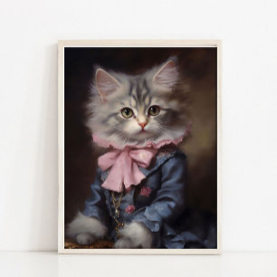 Bebis Katt Vintage Porträtt, Viktoriansk Djurportr Poster