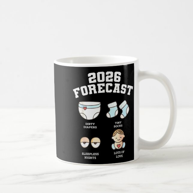 Bebis kommer snart 2026 Förutsägelse Bebis firande Kaffemugg (Höger)