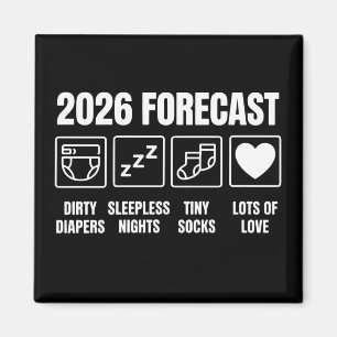 Bebis på väg 2026 Förutsägelse Bebis firande Rolig Magnet