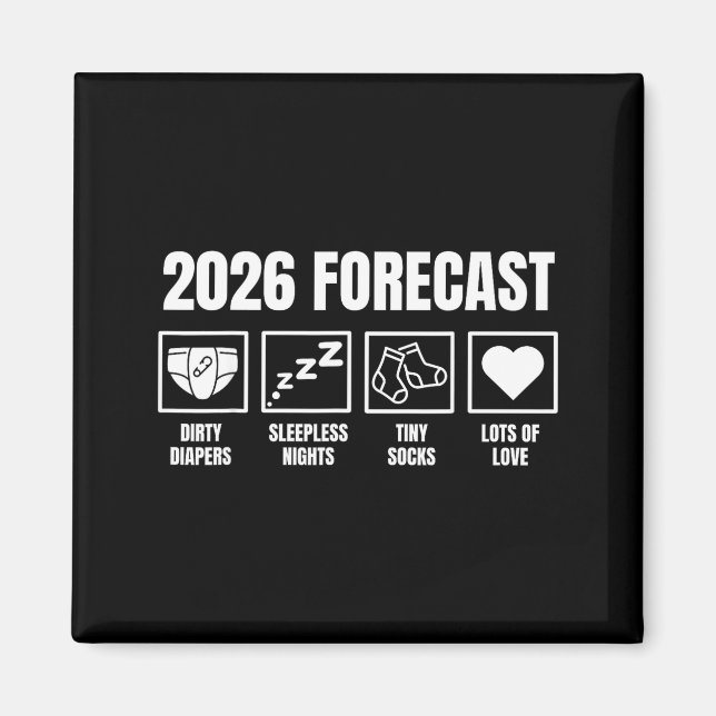 Bebis på väg 2026 Graviditetsannonsering Förhandsv Magnet (Framsidan)