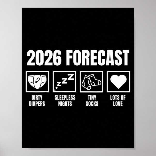 Bebis på väg 2026 Graviditetsannonsering Förhandsv Poster (Framsidan)