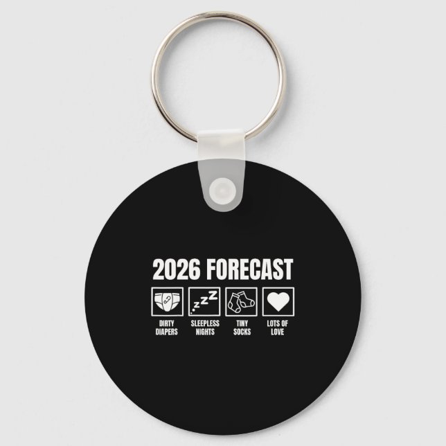 Bebis på väg 2026 Graviditetsannonsering Prognos Nyckelring (Framsida)