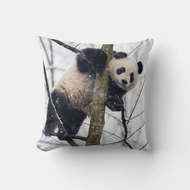 Bebis Panda i Träd Kudde (Framsida)