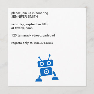 Bebis Pojke Blå Robot Inbjudan
