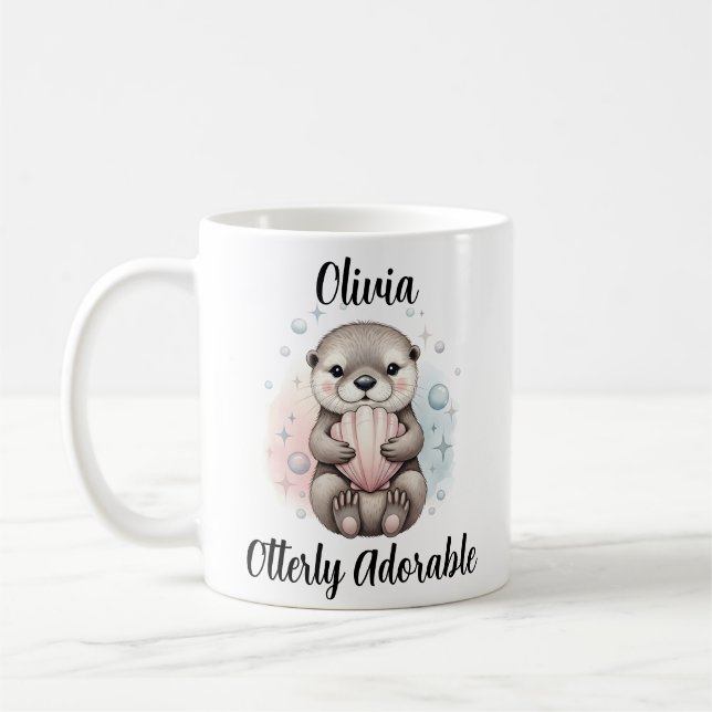 Bebis utter med snäckskal "Helt förtjusande" Kaffemugg (Vänster)