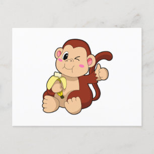 Bebisapa med banan vykort