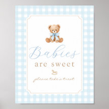 Bebisar är söta teddybjörn Blå gingham