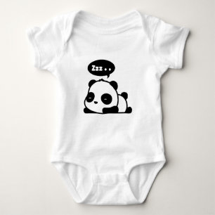 bebisbodysuit med en gullig sömnig panda tee shirt