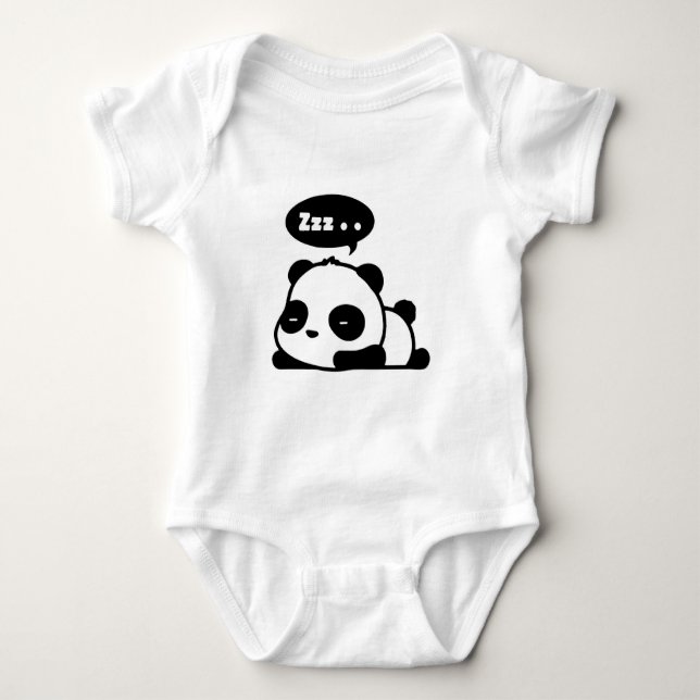 bebisbodysuit med en gullig sömnig panda tee shirt (Framsida)