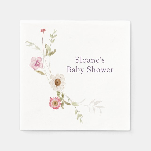 Bebisdusch för ängsblod för Wildblomma Pappersservett (Framsidan)