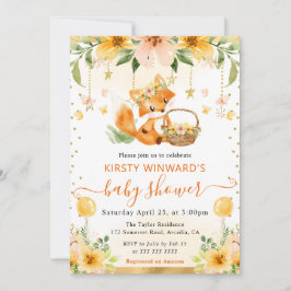 Bebisdusch för Baby -färgen Cute Blommigt Inbjudningar