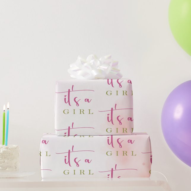 Bebisdusch för Blommar av vattenfärg Cherry Presentpapper (Festgåvor)