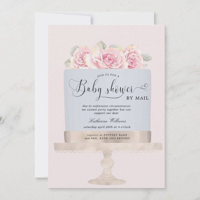 Bebisdusch för blommigt per e-postinbjudan (Framsida)