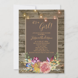 Bebisdusch för Burk med vattenfärg Blommigt Mason  Inbjudningar