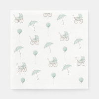 Bebisdusch för Cute Grönt Baby Buggy Baby Shower