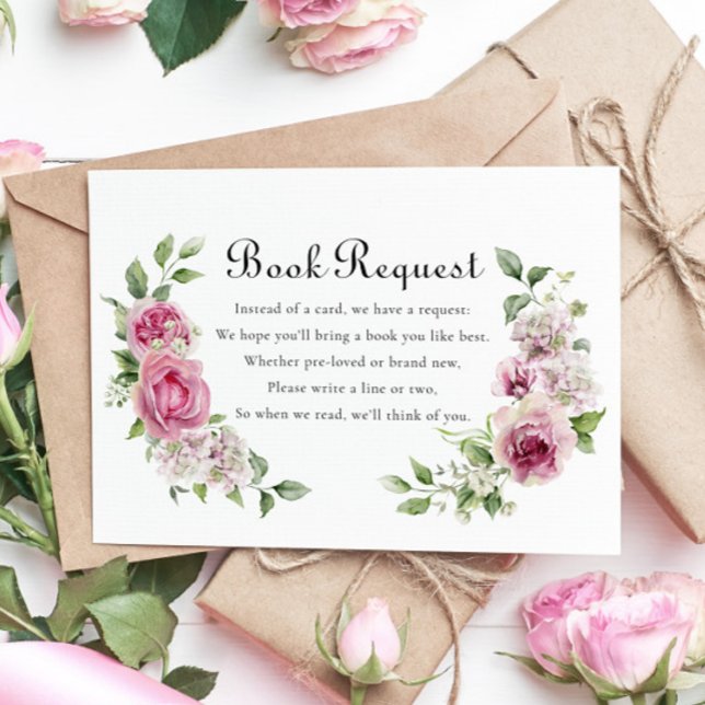 Bebisdusch för elegant Rosa ros Bok-begäran OSA Kort (Skapare uppladdad)