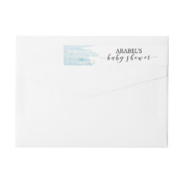 Bebisdusch för Gnistra med vattenfärg Blue och Gul Etikettband