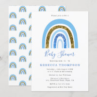 Bebisdusch för guld och Blue Glitter Cute Rainbow