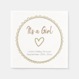 Bebisdusch för gult - minimalistskript pappersservett