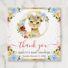 Bebisdusch för Lejon Blommigt för vattenfärgning a Gåvor Etiketter