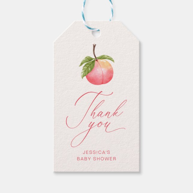 Bebisdusch för minsta Tack för vattenfärg Presentetikett (Framsidan)