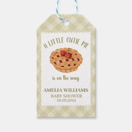 Bebisdusch för Paj med vattenfärg Cutie-blomma Presentetikett