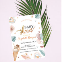 Bebisdusch för regnbåge i vattenfärg Ballonger Reg