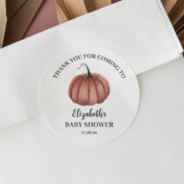 Bebisdusch för Rustic Pumpkin-Tack Runt Klistermärke