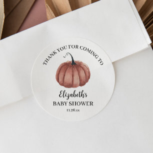 Bebisdusch för Rustic Pumpkin-Tack Runt Klistermärke