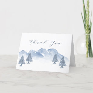 Bebisdusch för Snö Winter Mountain Baby Shower Tack Kort