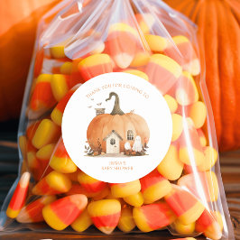 Bebisdusch för Tack för vattenfärg, högeffektsfack Runt Klistermärke